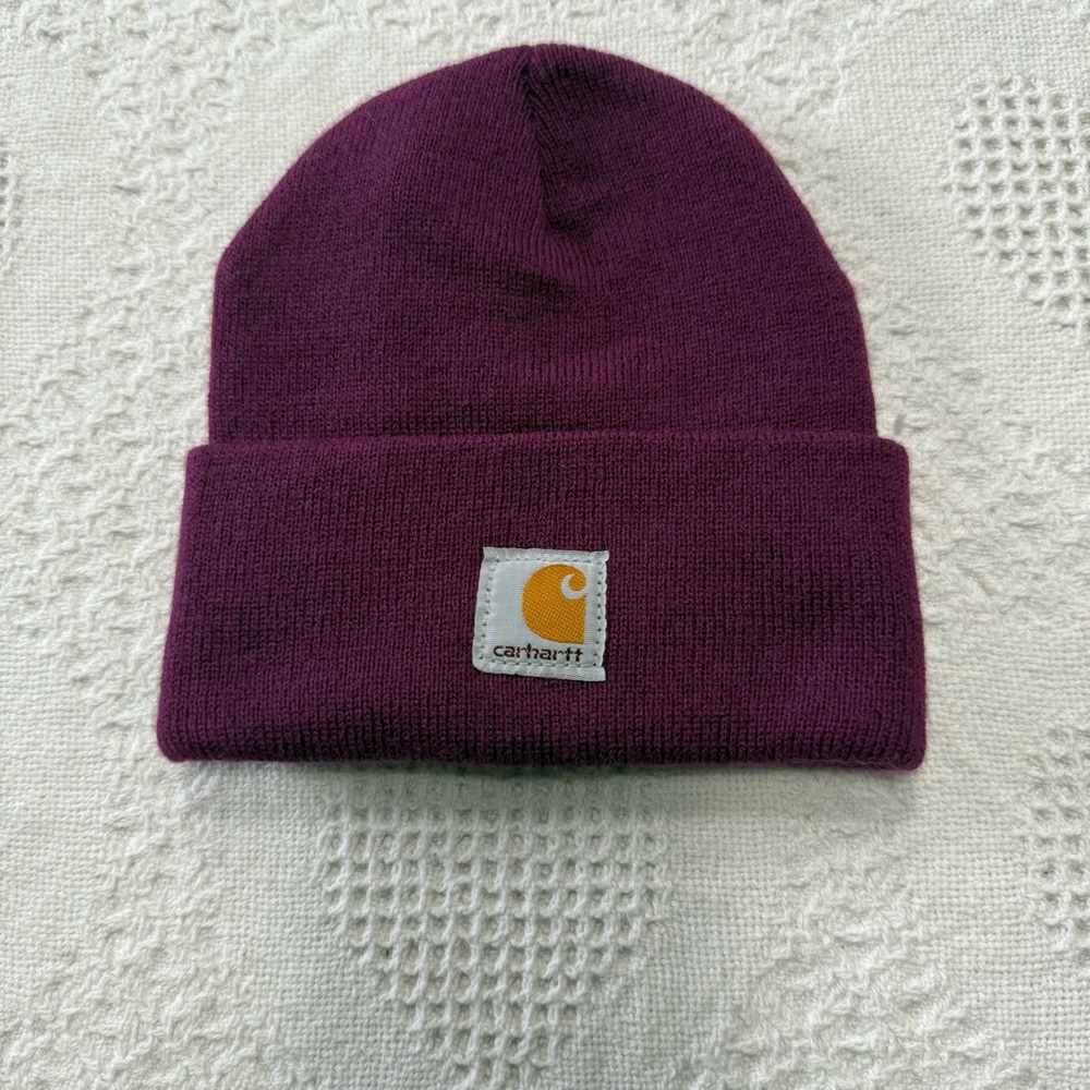 Kids Maroon Carhartt Beanie